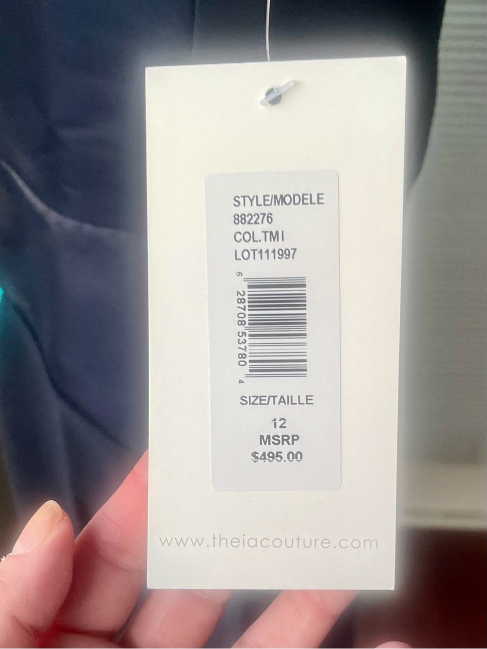 Theia Teal and Black Colorblock Midi Dress - Picture 7 of 7